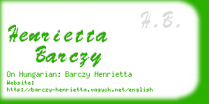 henrietta barczy business card